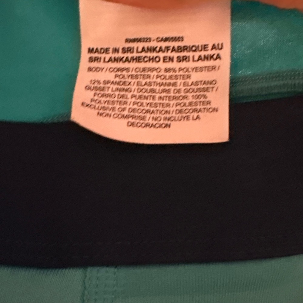 Nike‎ Pro Dri-FIT Womens Teal Striped Performance Leggings Large RN56323 - Picture 4 of 11